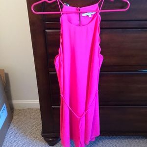 Bright pink mini dress